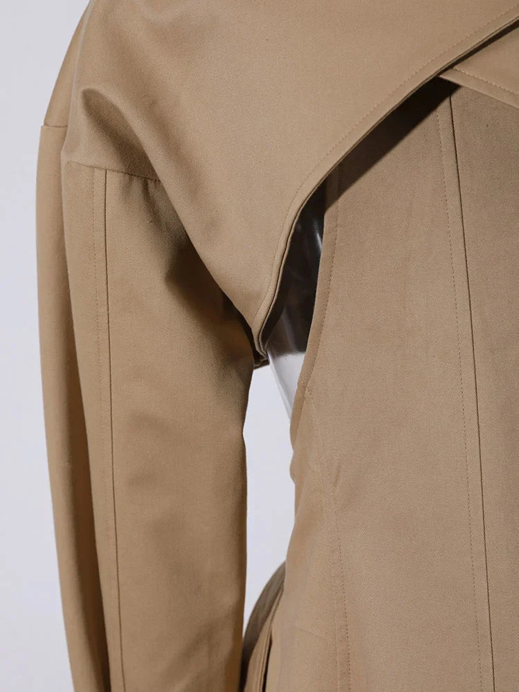 Luxury Avant-Garde Belted Trench Coat