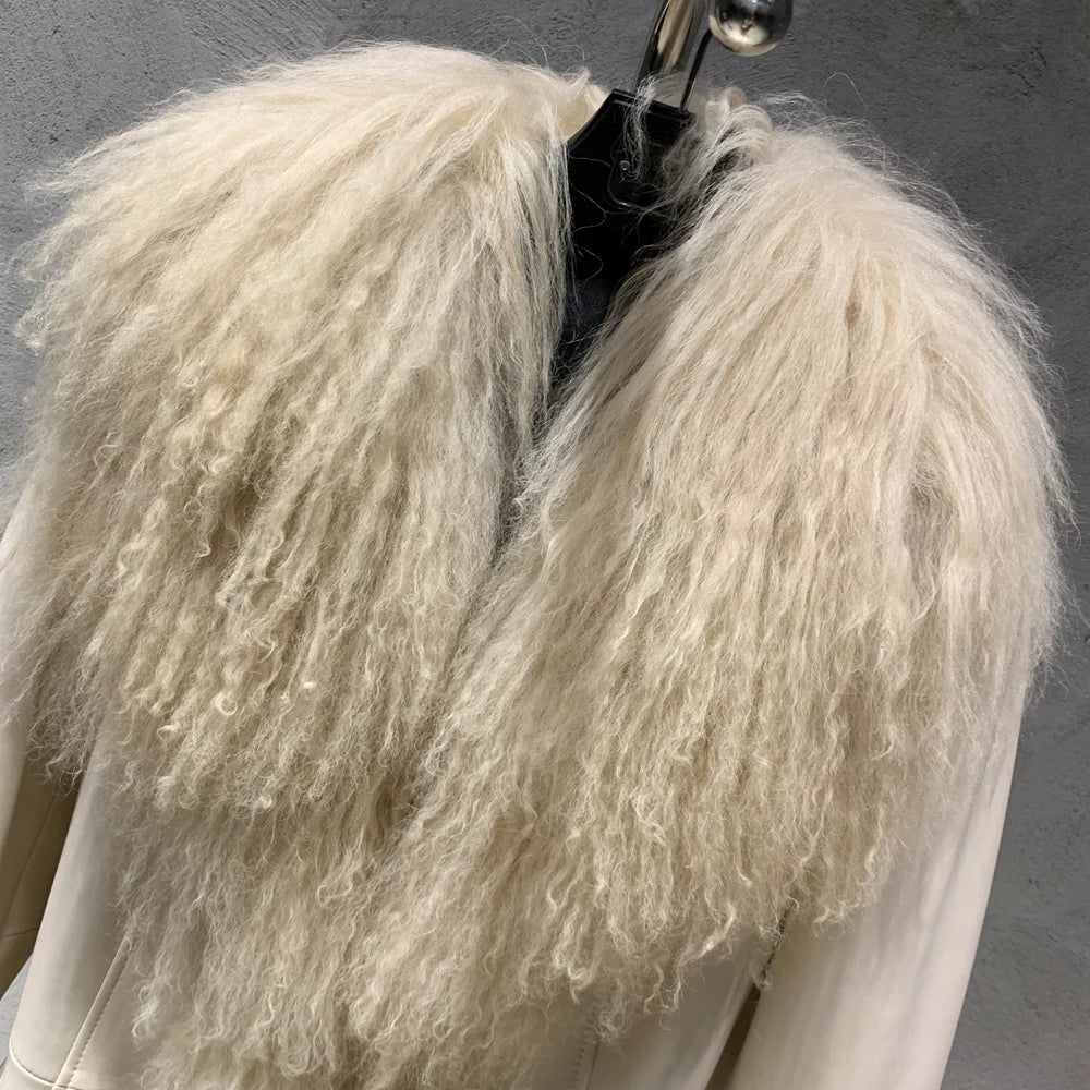 Full Length Shearling Fur Coat for Women
