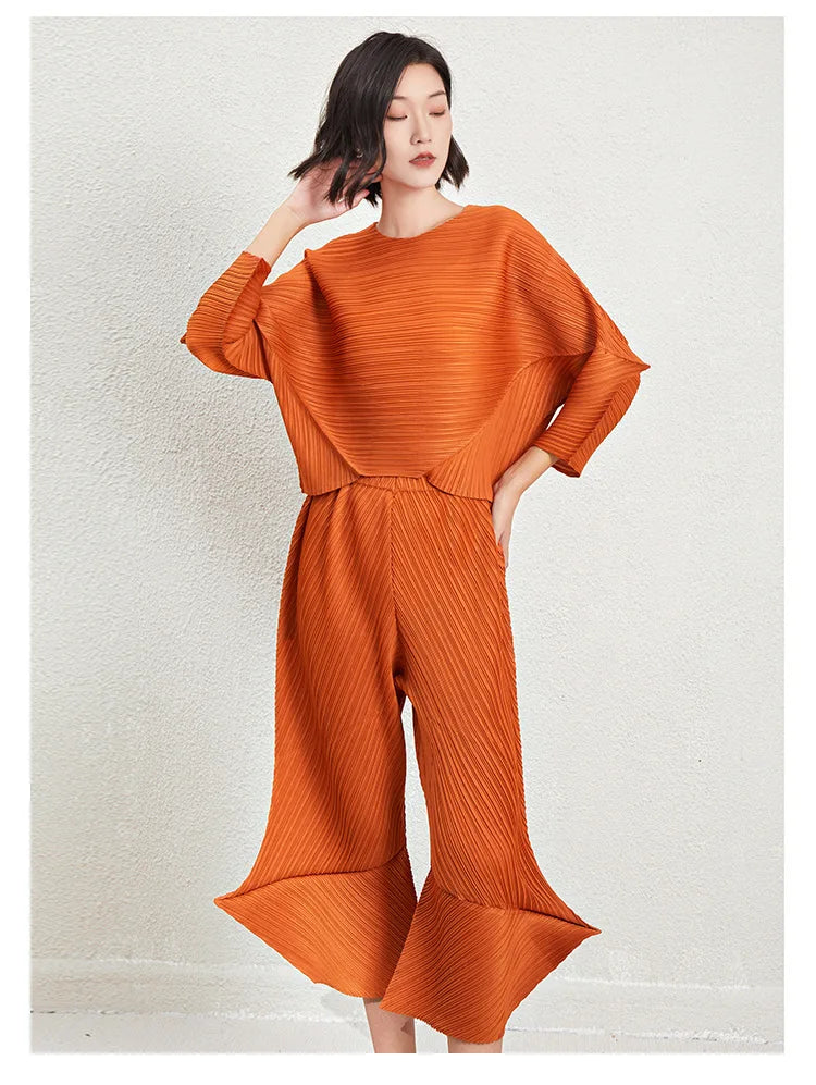 Elegant Women's Pleated Co-ord Set