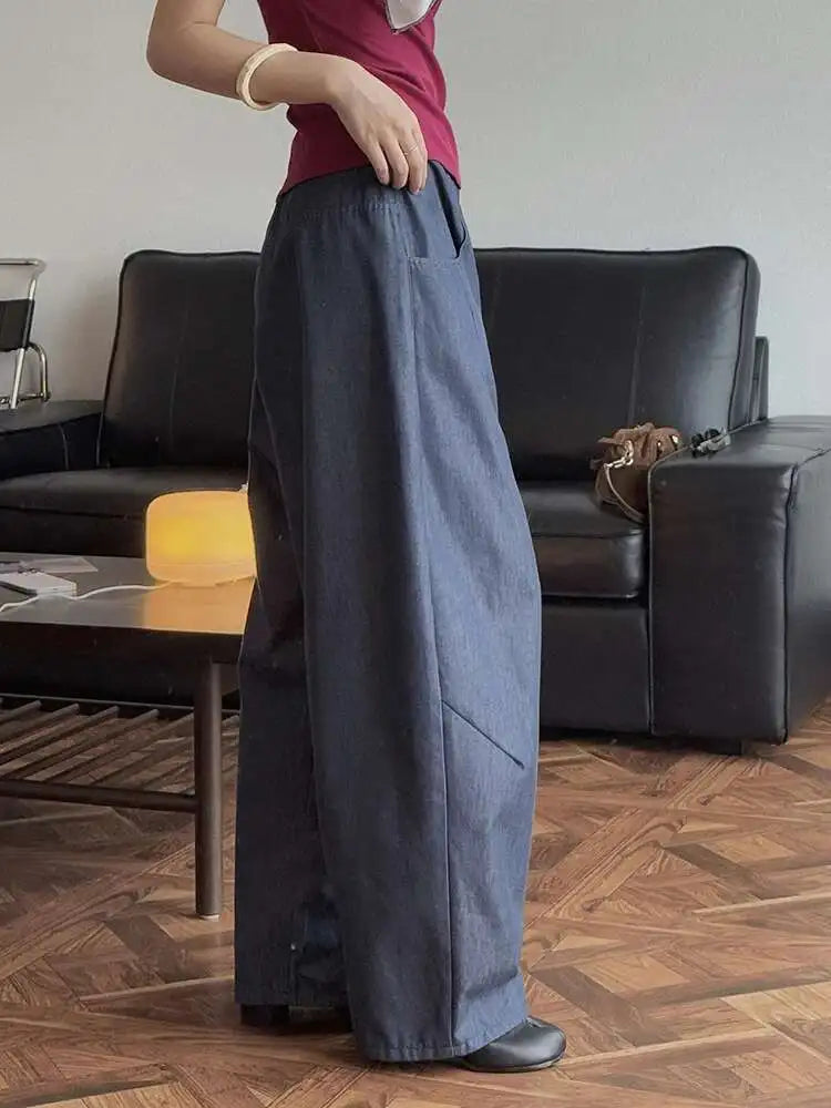 Luxe Elastic Waistband Denim Pants
