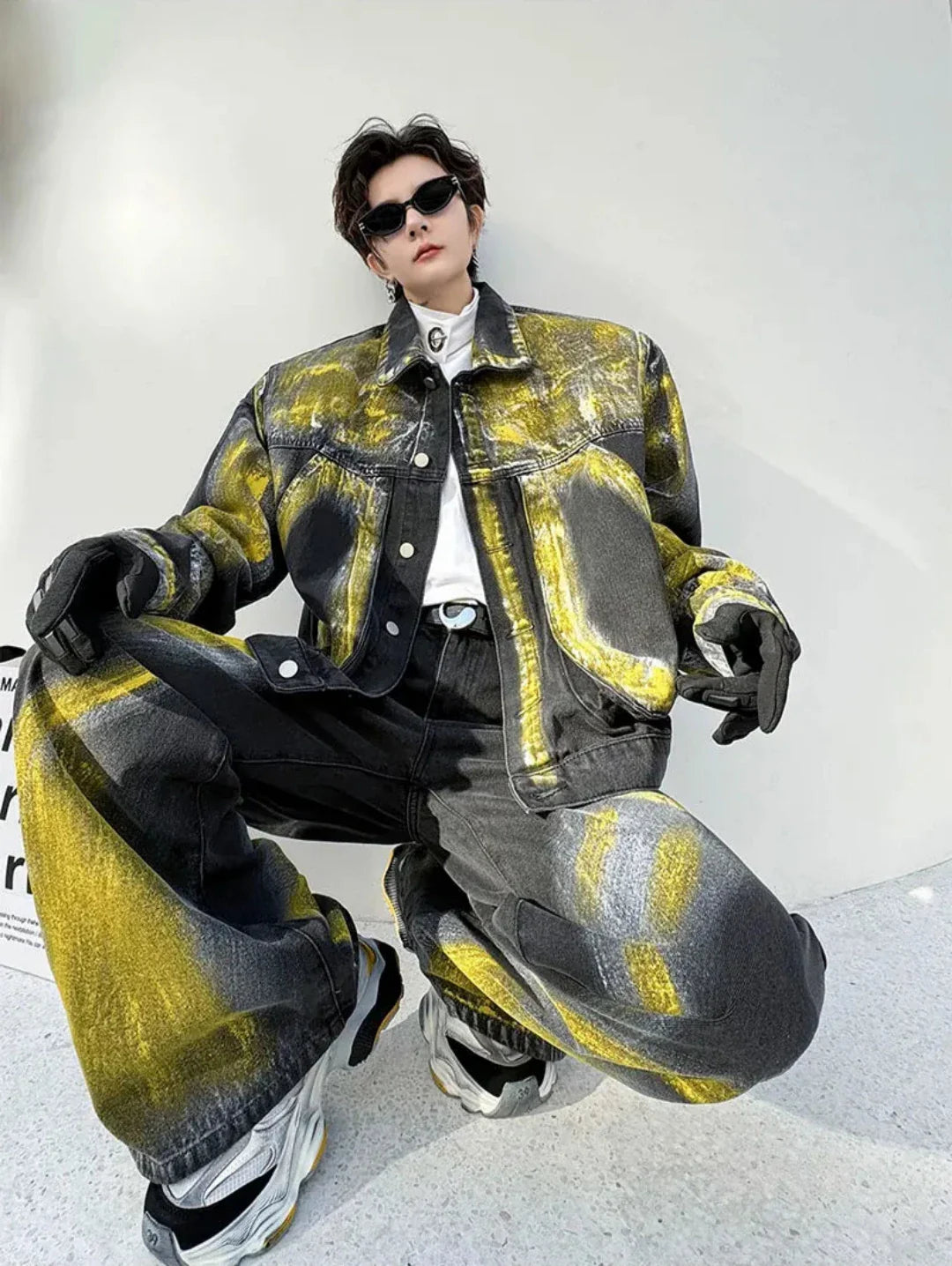 Men's High Streetwear Artistic Denim 2-Piece Set