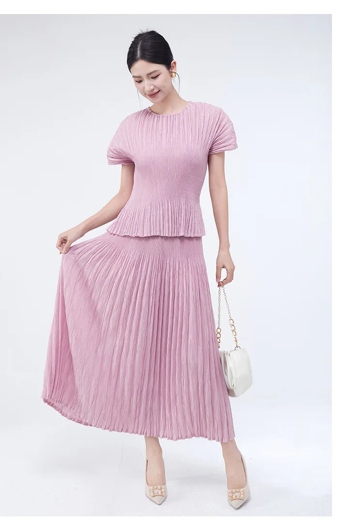 Premium Designer Pleated Skirt Co-Ord Set