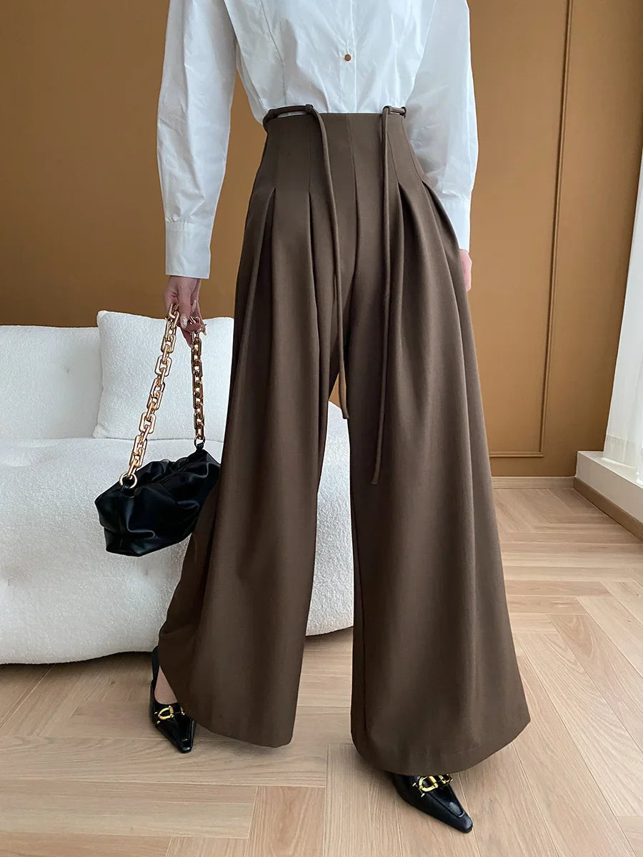Luxe Wide-Leg High Waist Trousers