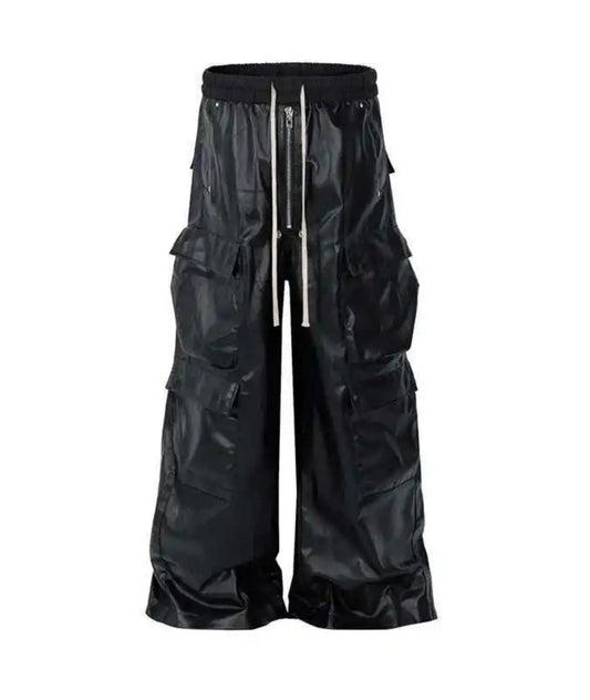 Men's Vegan Leather Cargo Pants