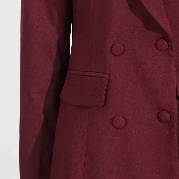 Elegant Ruffle Hem Blazer Dress