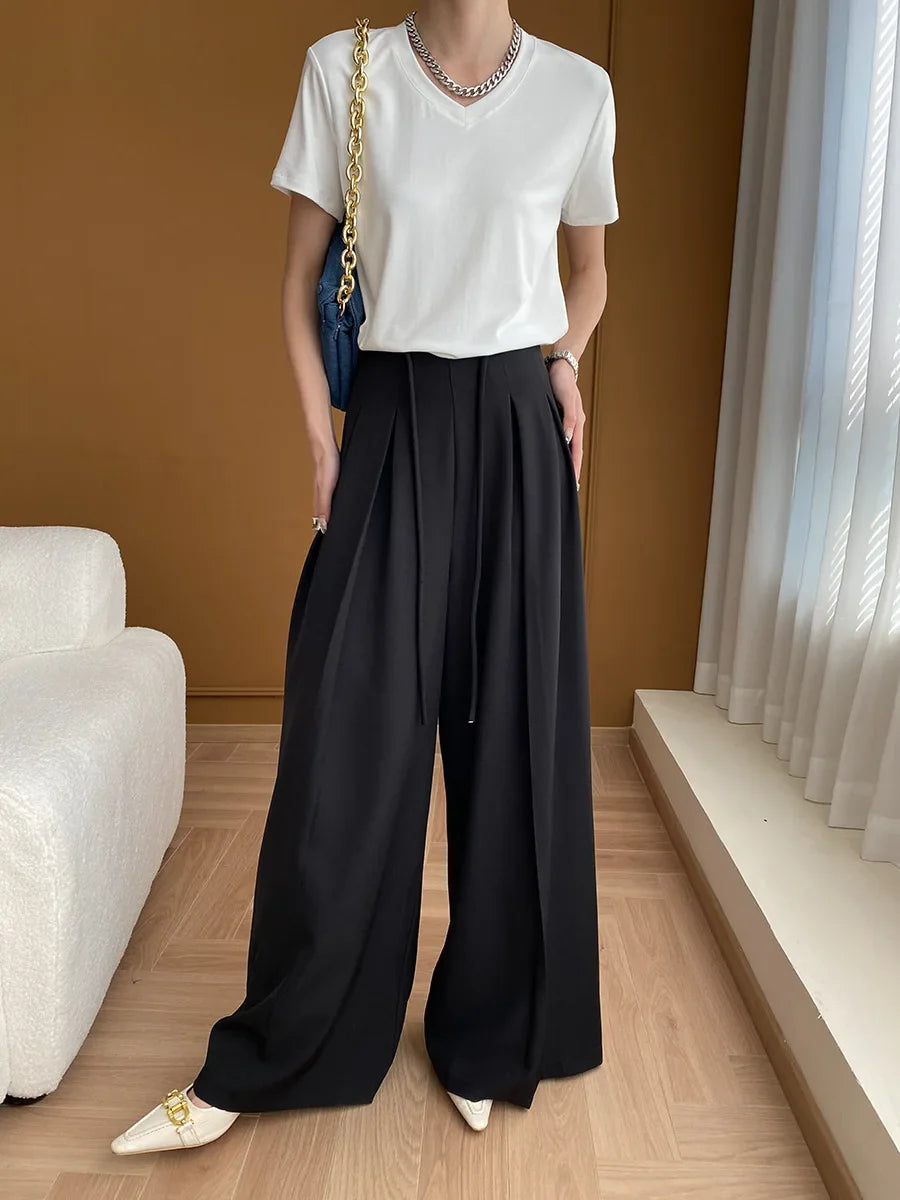 Luxe Wide-Leg High Waist Trousers