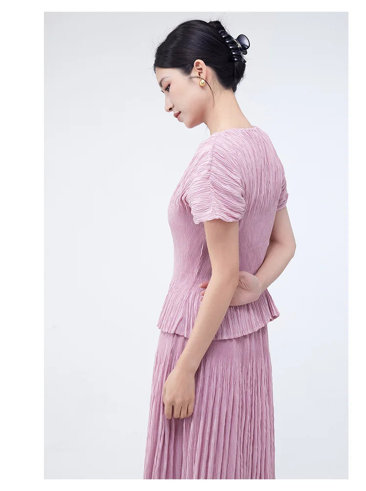 Premium Designer Pleated Skirt Co-Ord Set