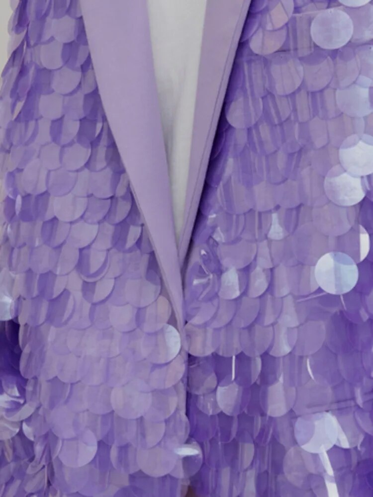Women's Lilac Disc Embellished Blazer