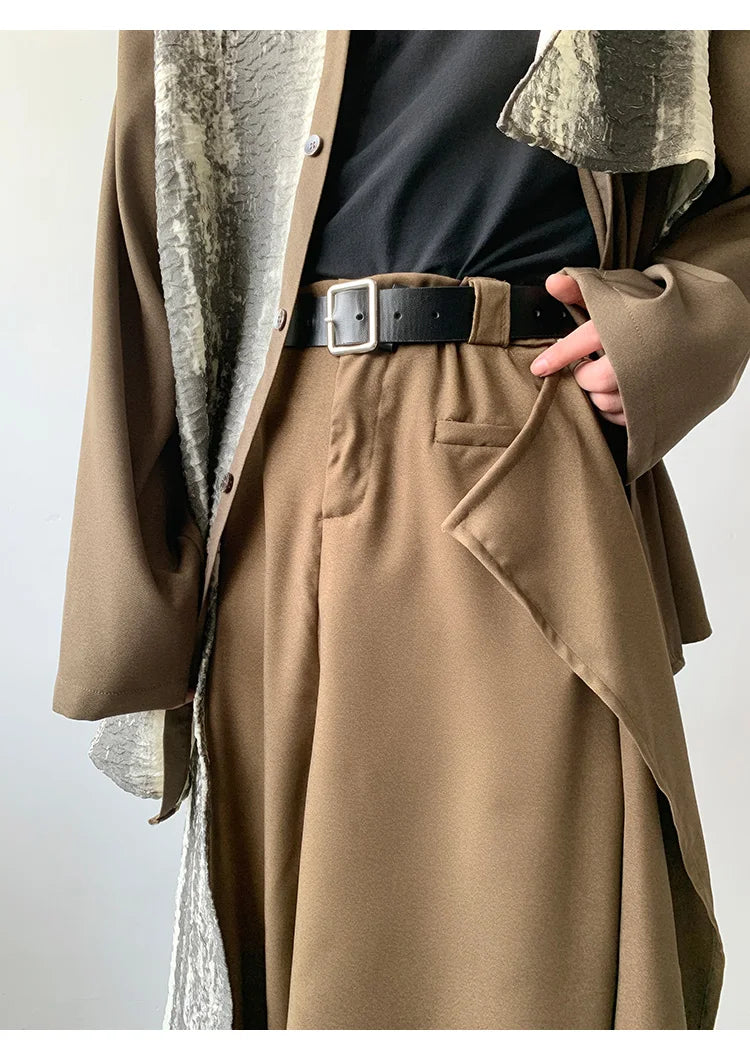 Men's Japanese Luxury Wide-Leg Pants 2-Piece Set