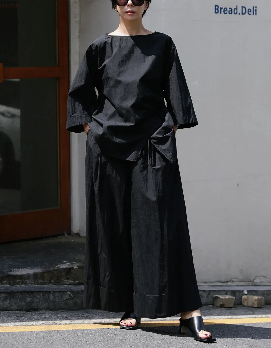 Japanese Cotton Top with Asymmetrical Ruching