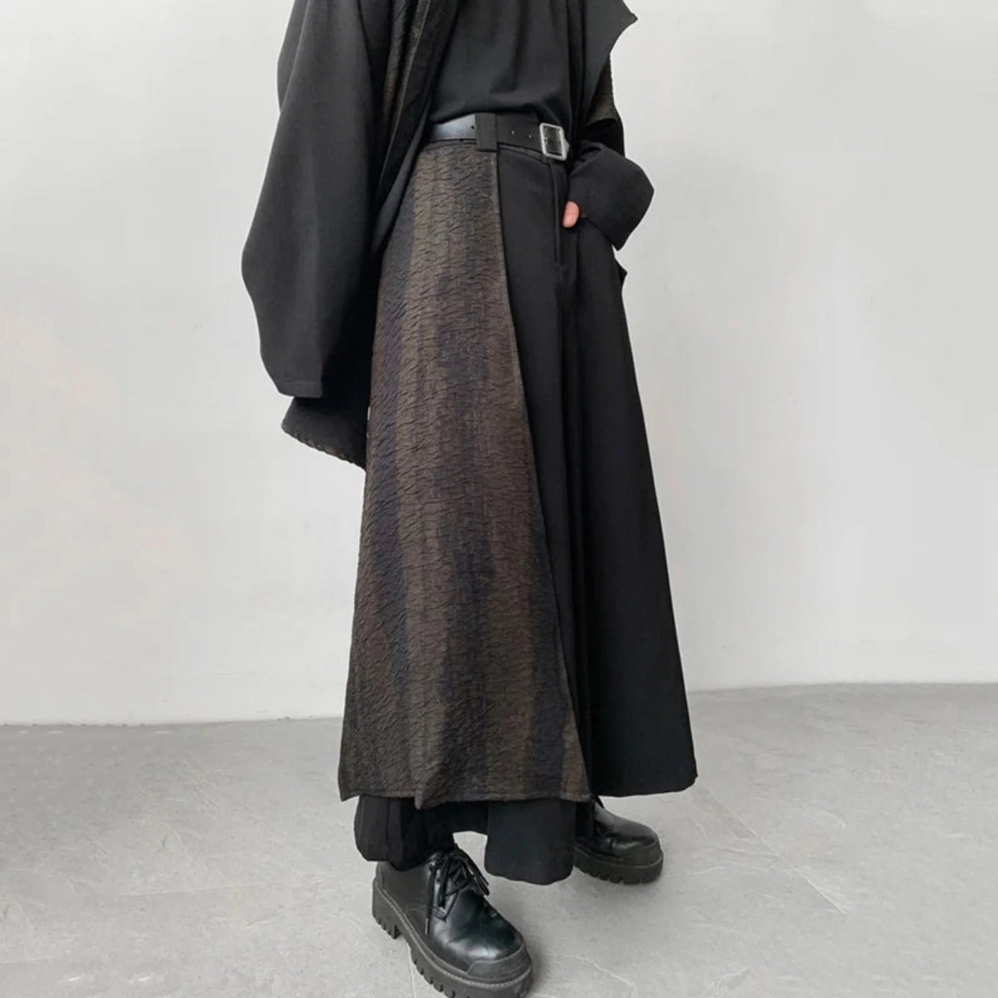 Men's Japanese Luxury Wide-Leg Pants 2-Piece Set