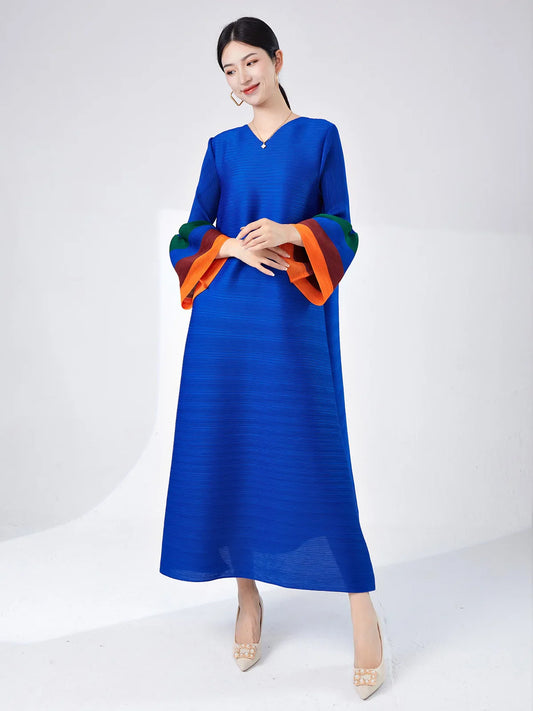 Women's Designer Pleated Midi Dress