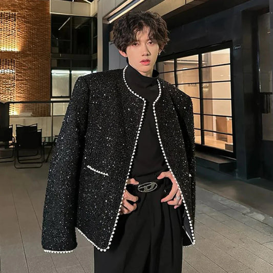 Men's Luxury Sequin Tweed Jacket