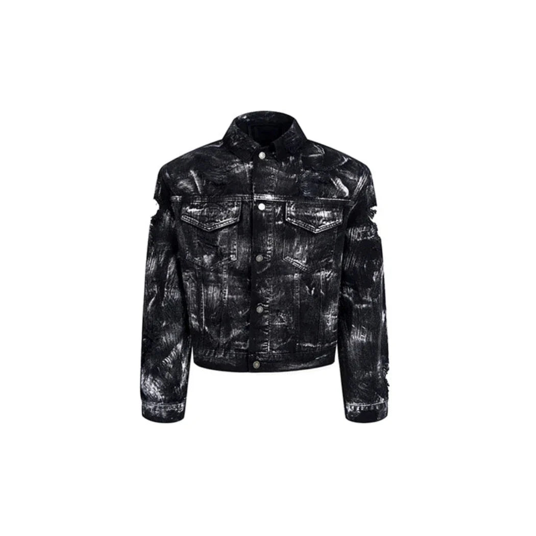 Men's Tie-Dye Ripped Denim Jacket & Jeans 2-Piece Set