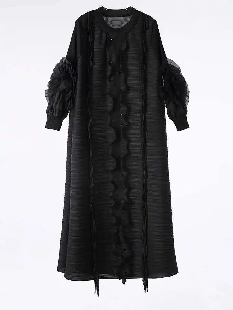 Textured Modern Pleated Dress