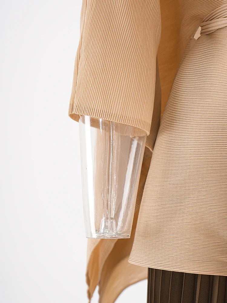Truly Pleated Crepe Skirt & Cardigan Set