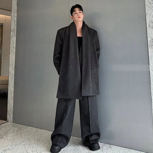 Men's 3 Piece Baggy Blazer & Pleated Trousers Set
