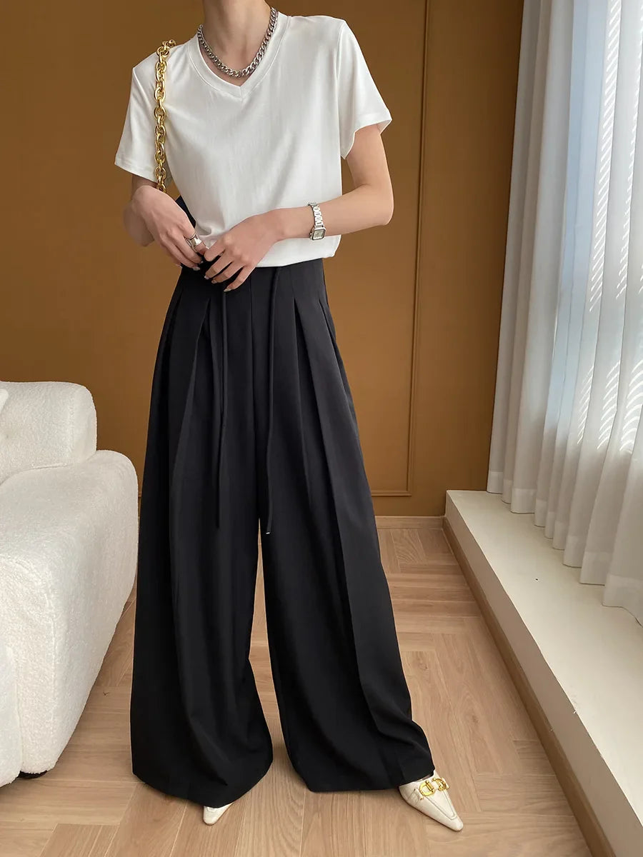 Luxe Wide-Leg High Waist Trousers