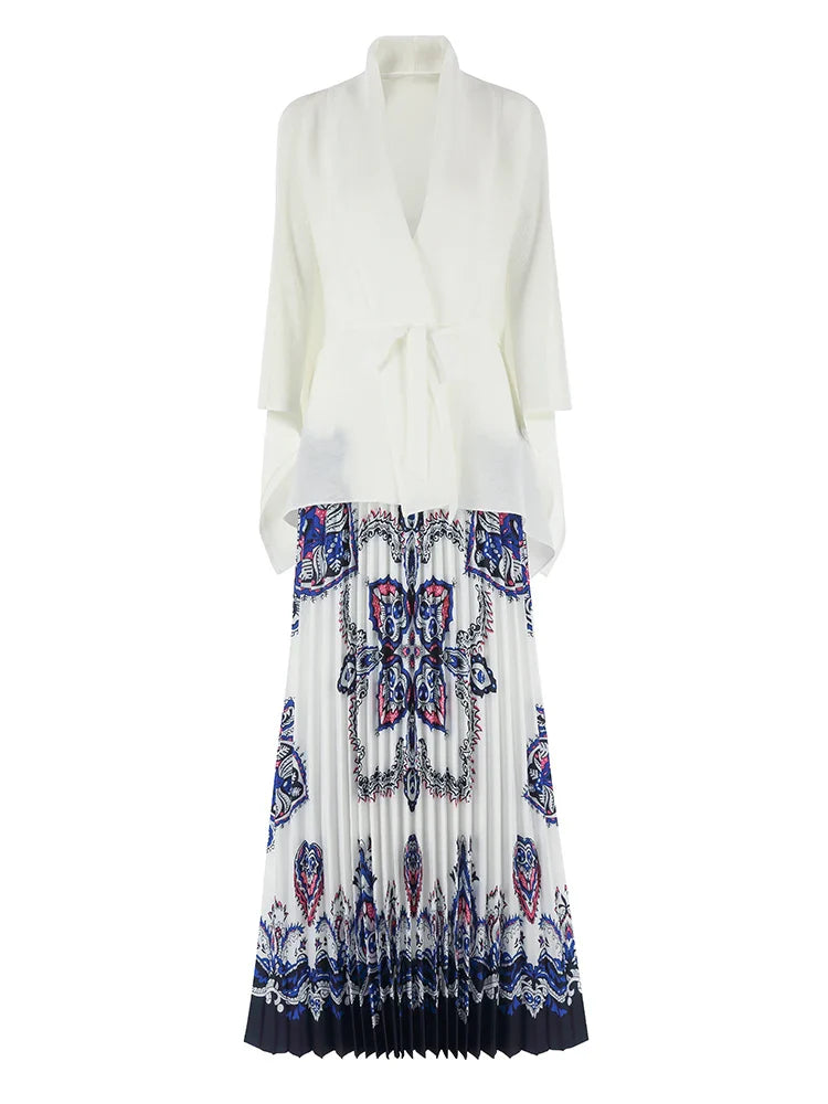 Women's Truly Pleated Maxi Skirt Set