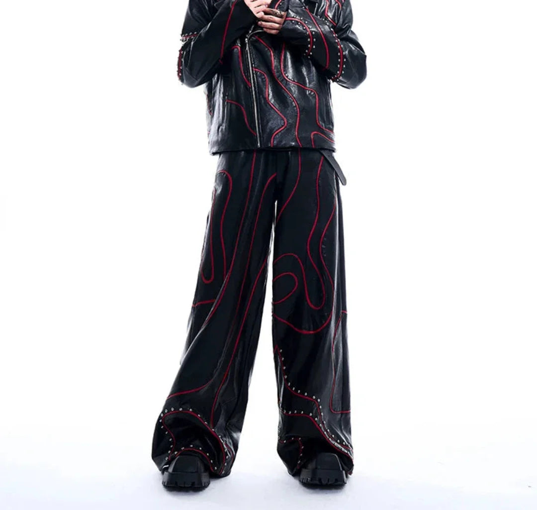 Men's Ultra Baggy Faux Leather Pants | Luxury Streetwear