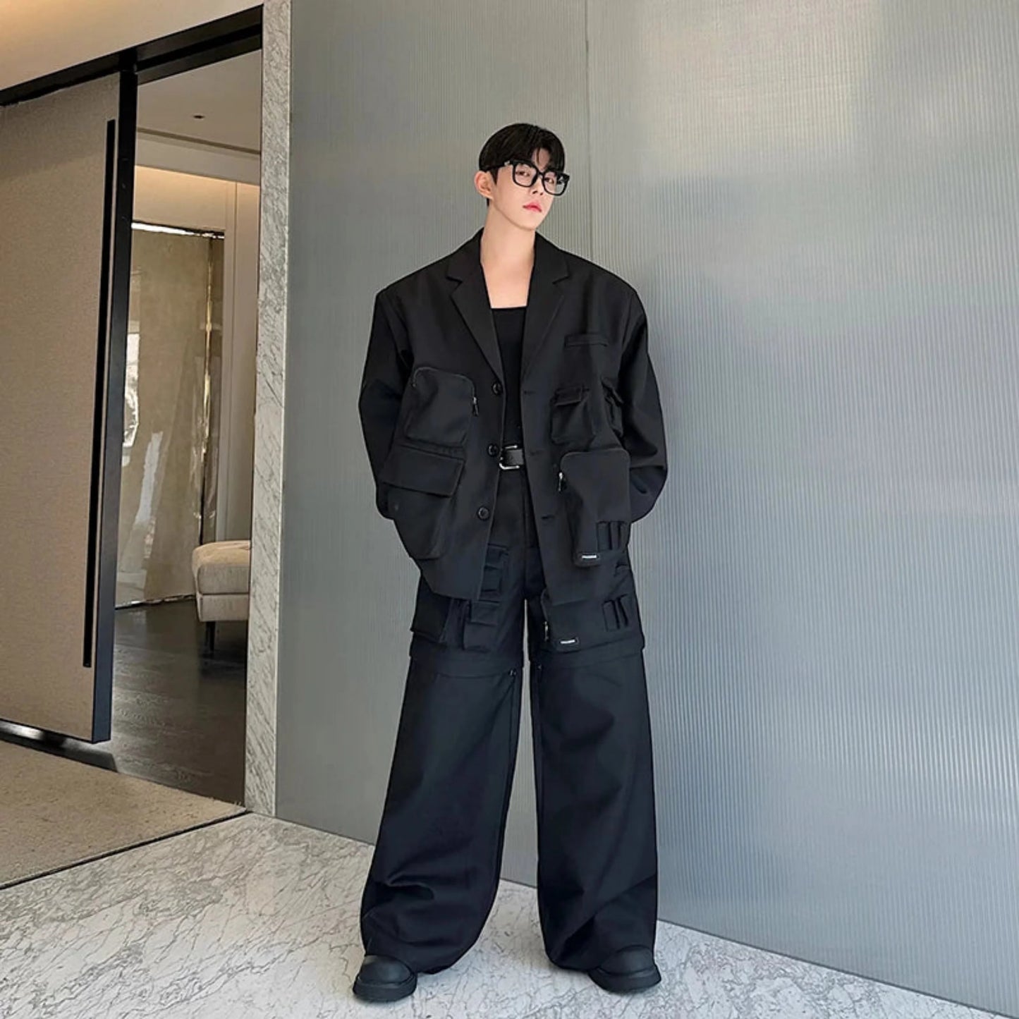 Men's Oversized Utility Jacket & Convertible Pants/Shorts