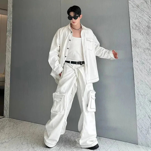 Baggy Streetwear Cargo Pants Set for Men