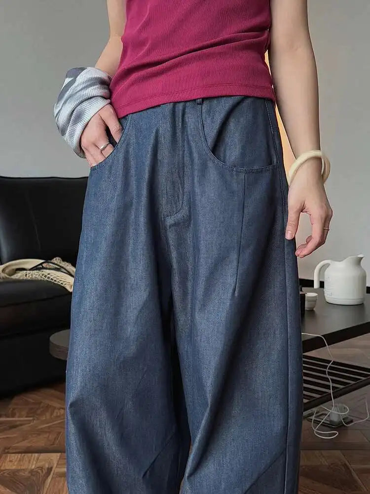 Luxe Elastic Waistband Denim Pants