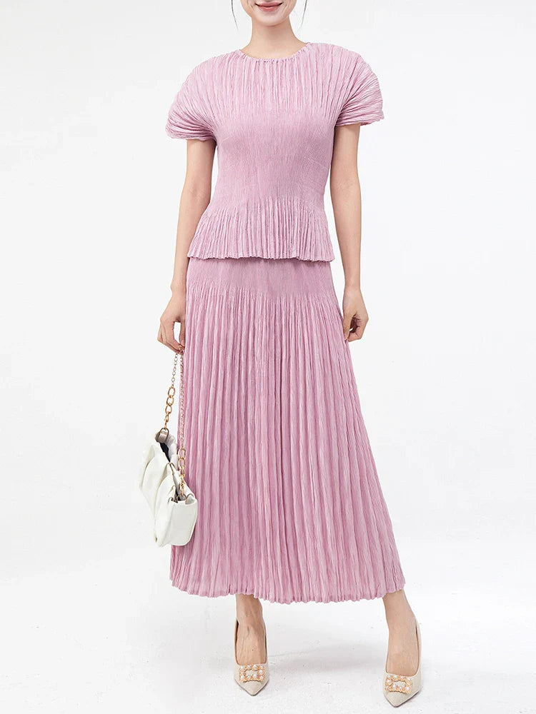 Premium Designer Pleated Skirt Co-Ord Set