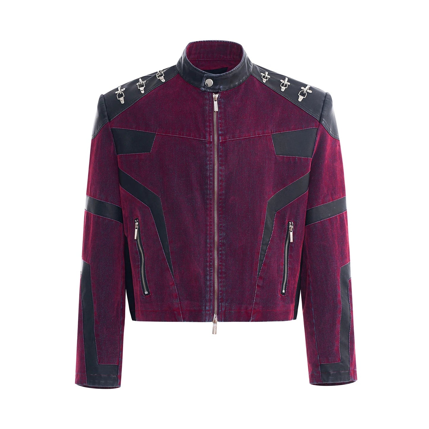 Men's Faux Leather Denim Bomber Jacket | Luxury Streetwear