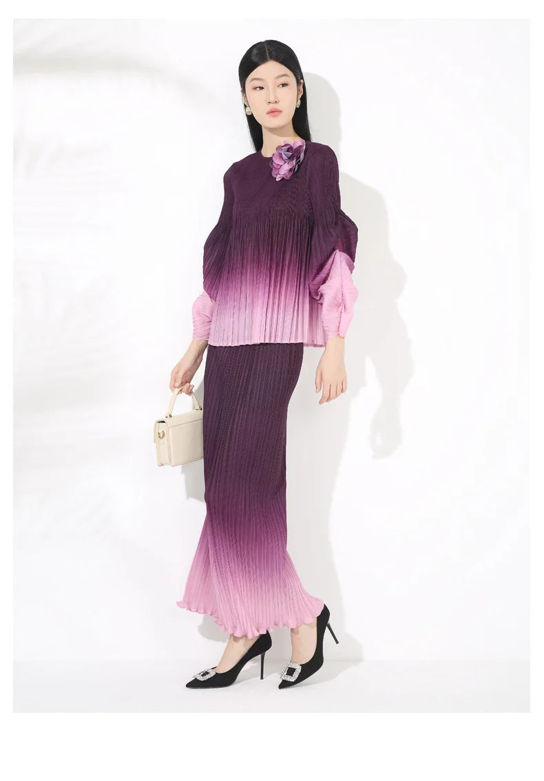 Luxe Japanese Pleated Two-Piece Set