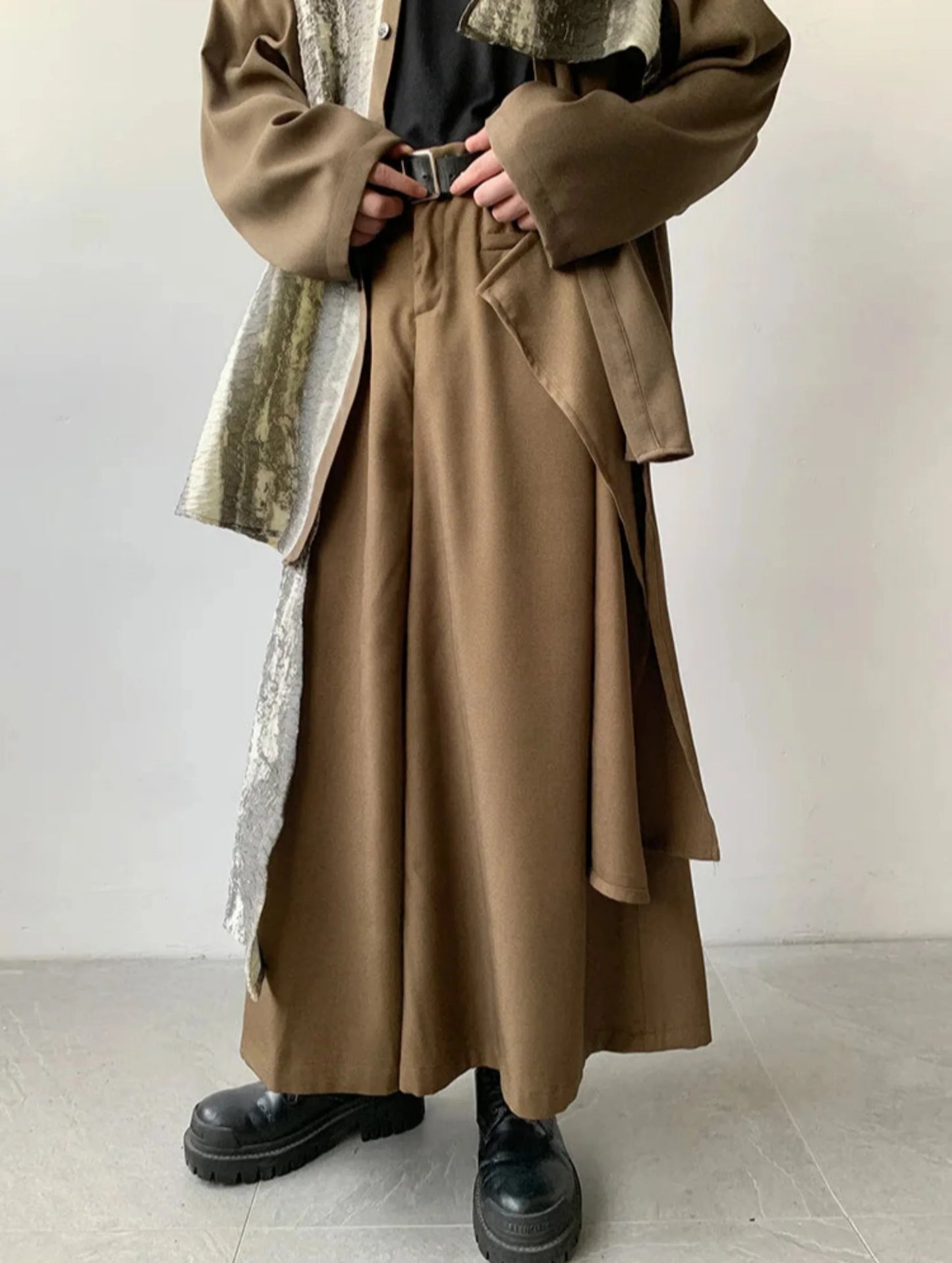 Men's Japanese Luxury Wide-Leg Pants 2-Piece Set