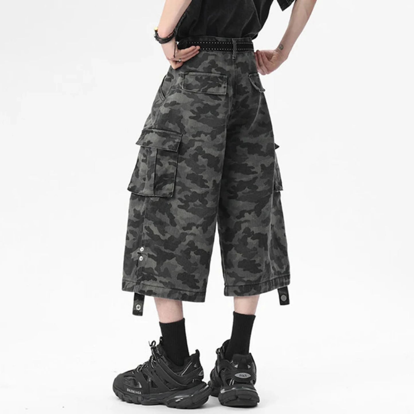 Men's Luxury Streetwear Camo Cargo Long Shorts