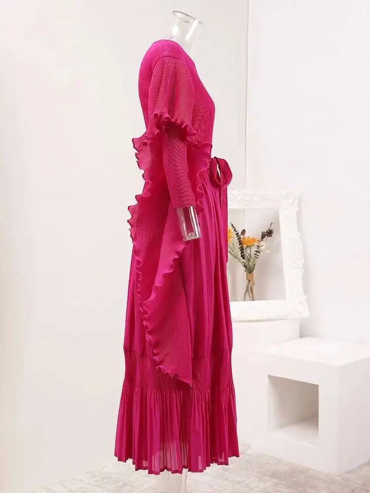 Elegant Truly Pleated Flowy Dress