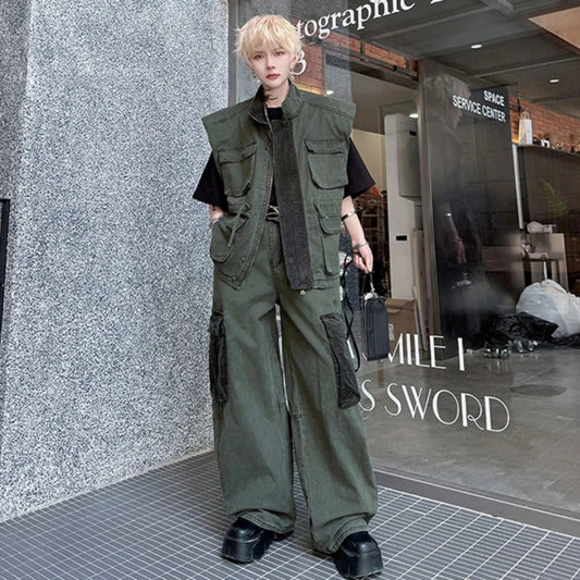 Men's Streetwear Cargo Vest & Pants