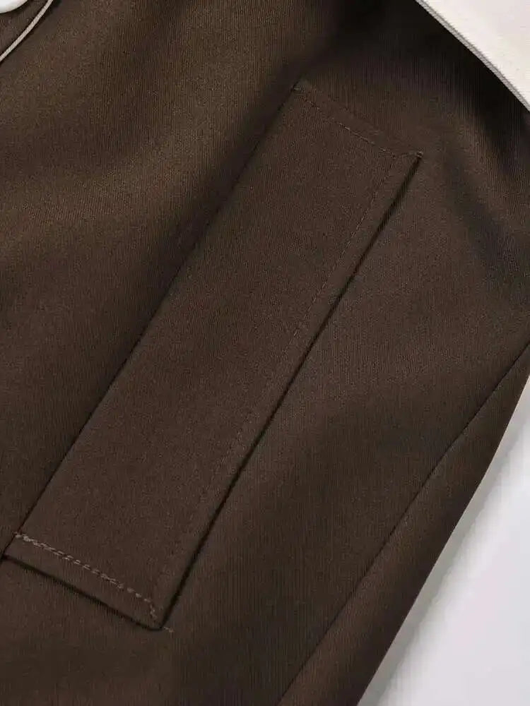 Women's Colorblock Trench Coat