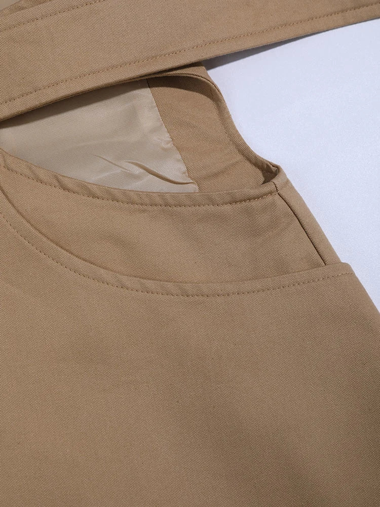 Luxury Avant-Garde Belted Trench Coat
