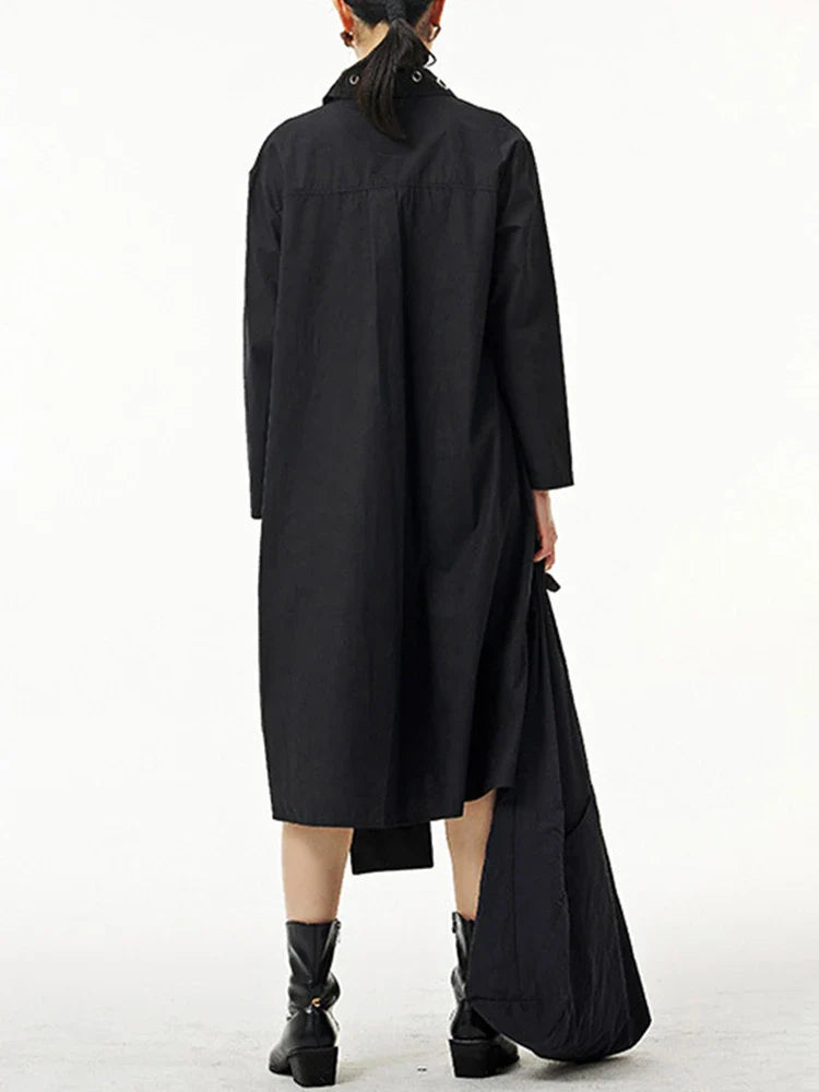 Black Eyelet Blouse Shirt Dress