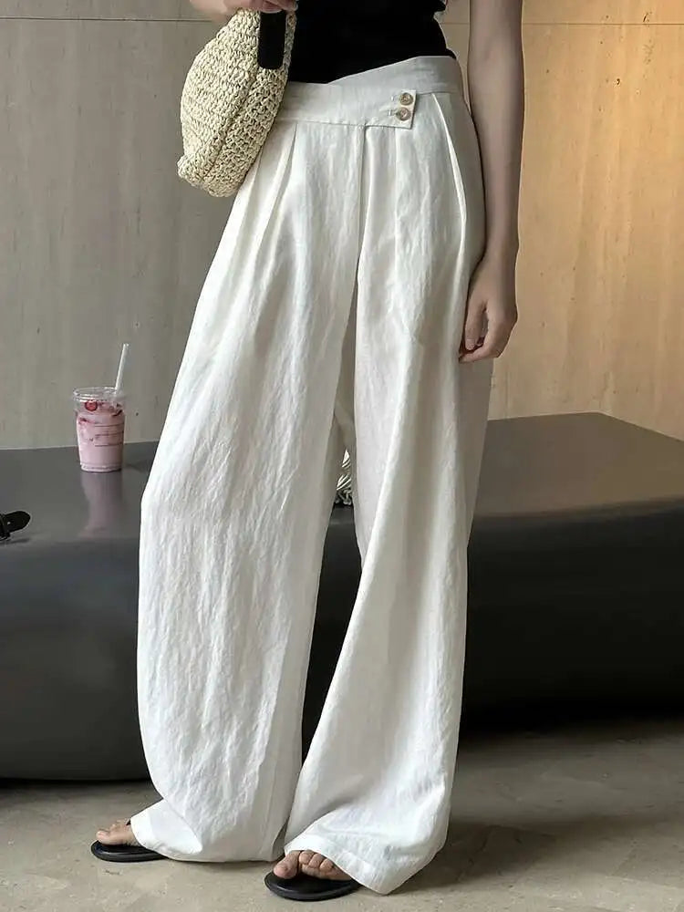 Linen Women's Luxury Wide Leg Trousers