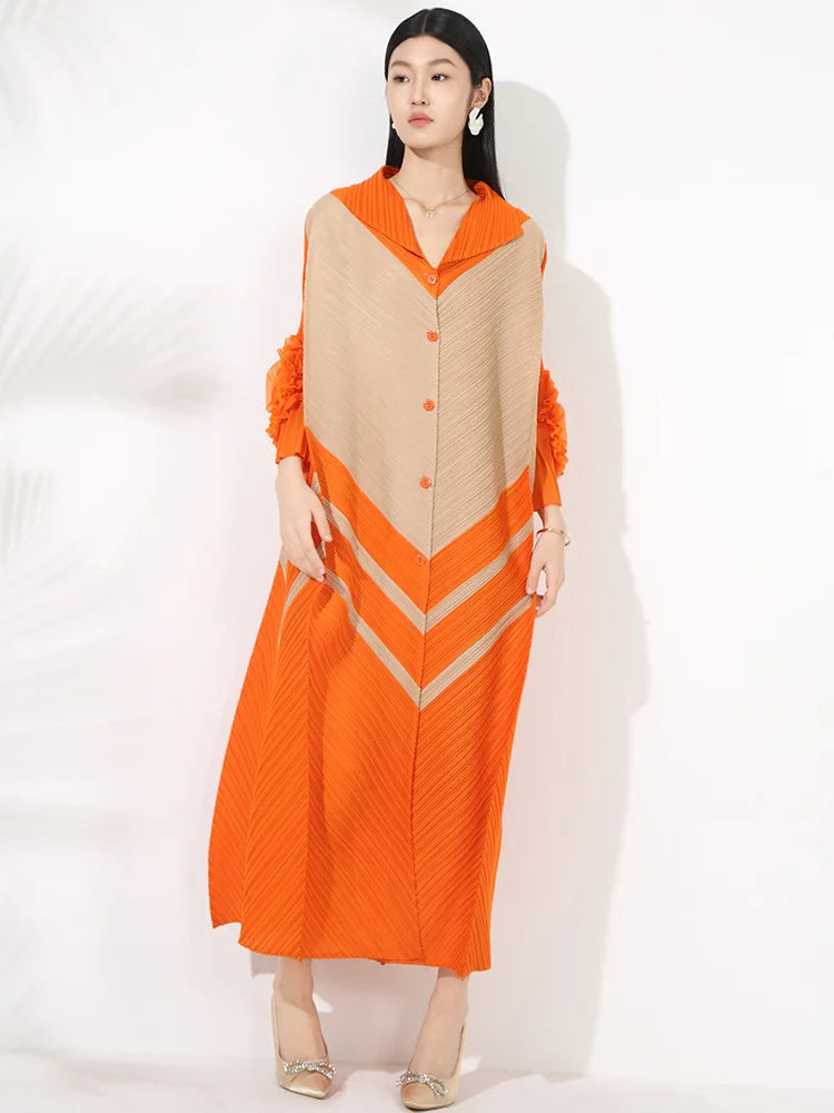 Plissé Pleated Blouse Dress