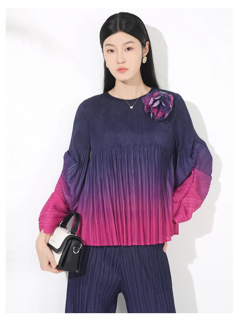 Luxe Japanese Pleated Two-Piece Set