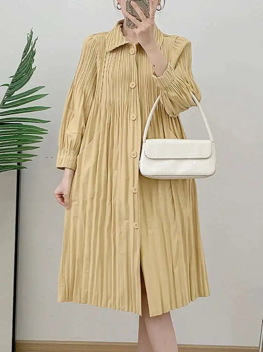 Daily Japanese Pleated Coat