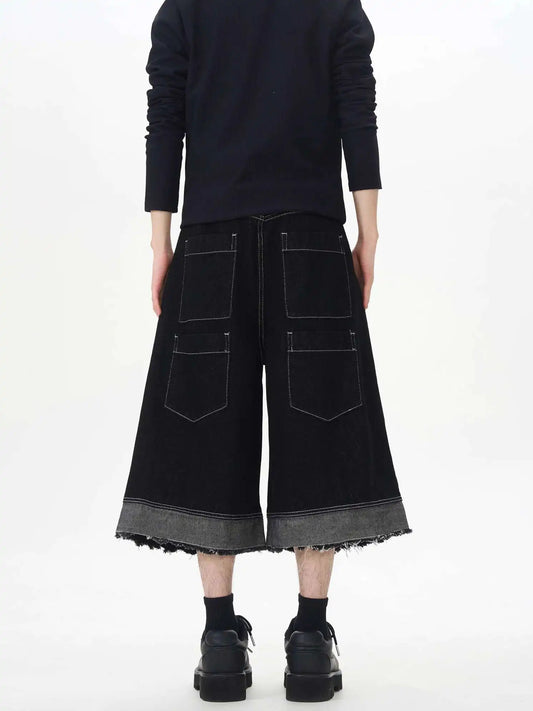 Men's Japanese Denim Wide-Leg Culottes