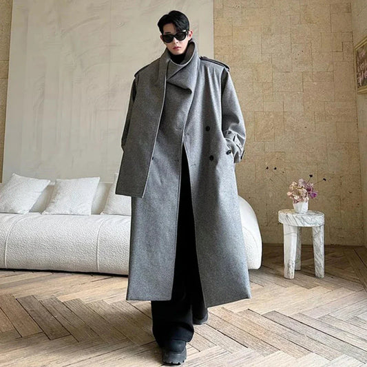 Men's Luxurious Oversized Long Wool Coat