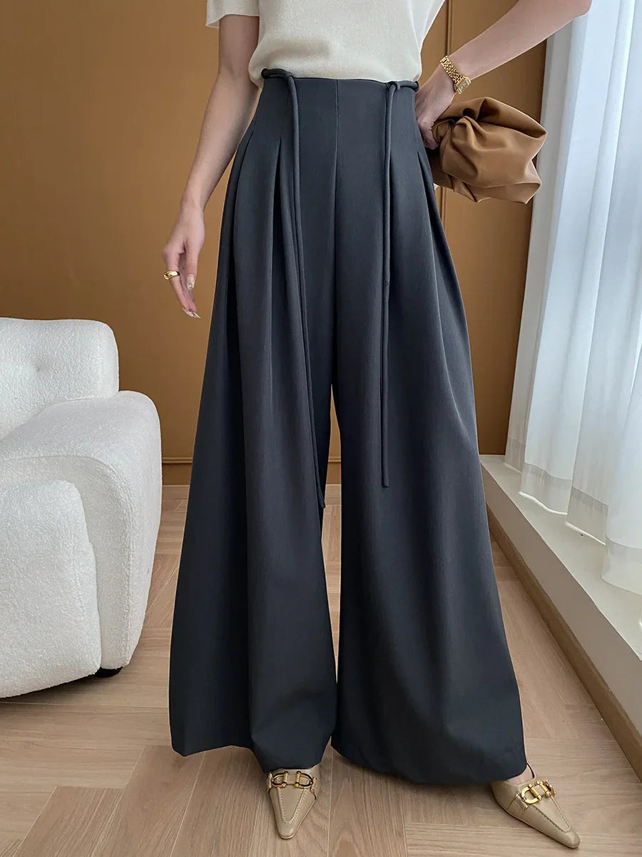 Luxe Wide-Leg High Waist Trousers