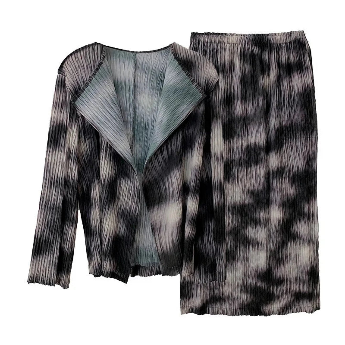 Luxe Pleated Tie-Dye Skirt Set