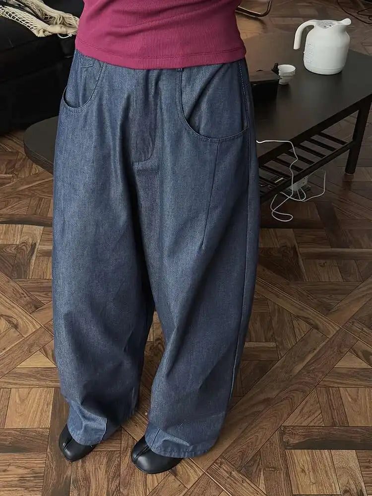 Luxe Elastic Waistband Denim Pants
