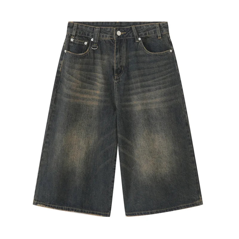 Men's Trendy Wide Leg Denim Long Shorts