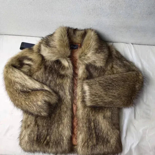 Men's Cozy Brown Faux Fur Coat | Thick & Warm