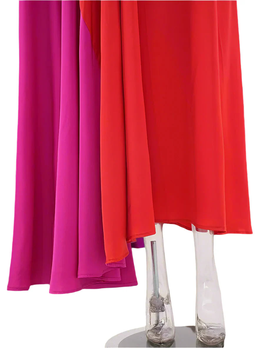 Elegant One-Sleeve Asymmetric Maxi Dress