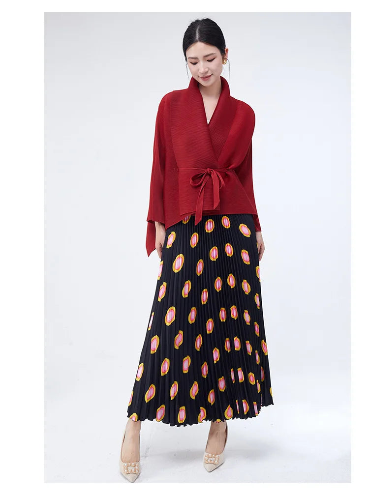 Modest 2-Piece Luxe Pleated Skirt Set